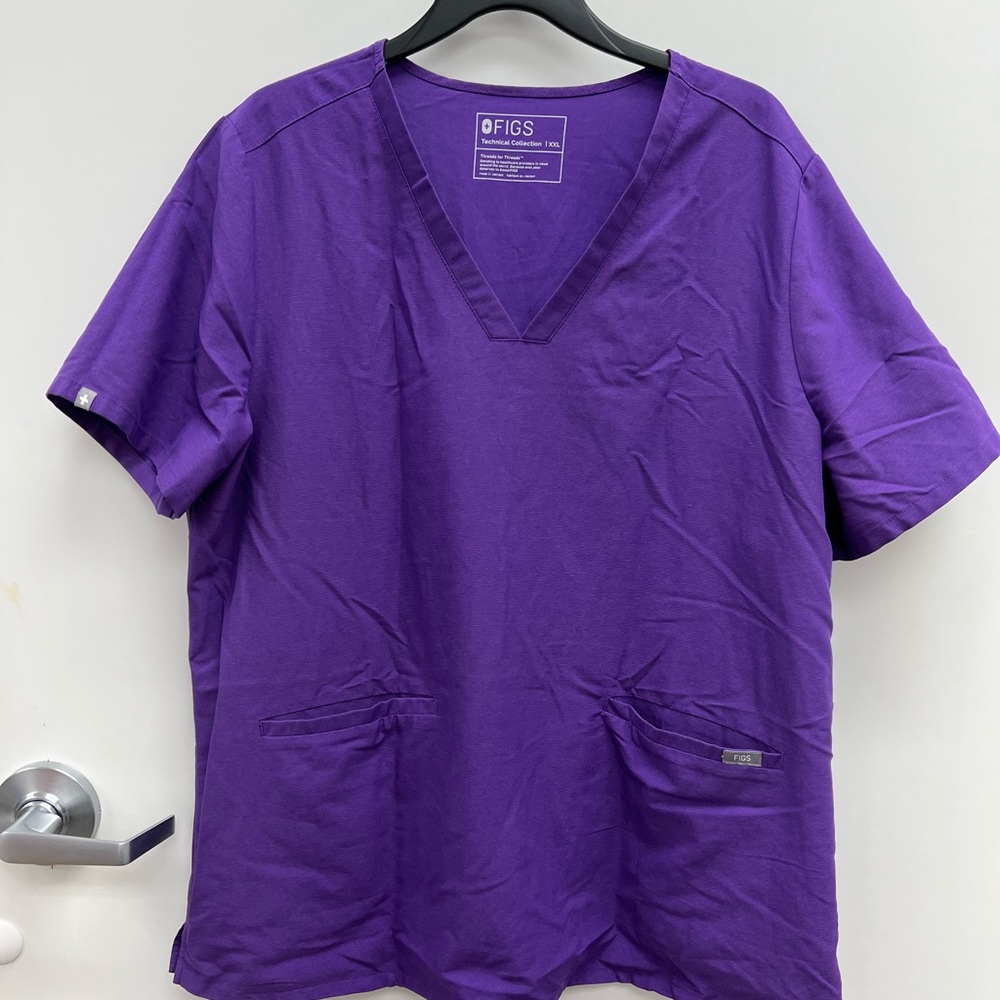 Figs Scrubs Ultra Violet Casma 2XL Top & Yola XLP Pants Set